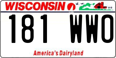 WI license plate 181WWO