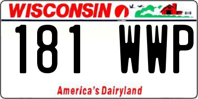 WI license plate 181WWP