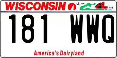 WI license plate 181WWQ