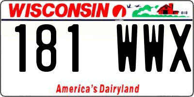 WI license plate 181WWX