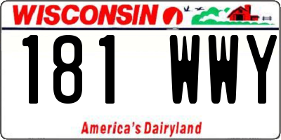 WI license plate 181WWY