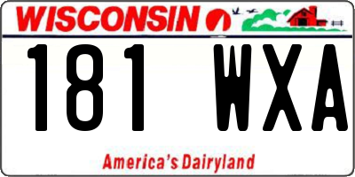 WI license plate 181WXA