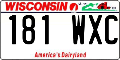 WI license plate 181WXC