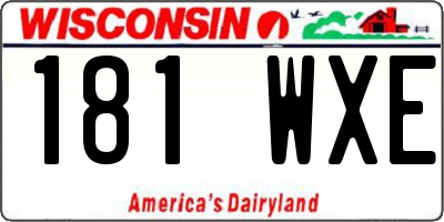 WI license plate 181WXE