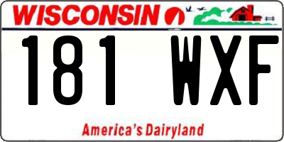 WI license plate 181WXF