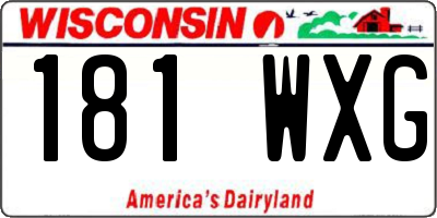 WI license plate 181WXG