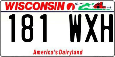 WI license plate 181WXH