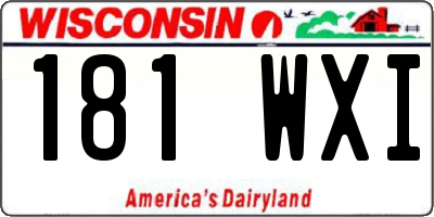 WI license plate 181WXI