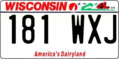 WI license plate 181WXJ