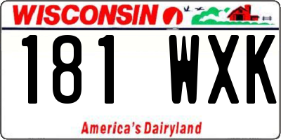 WI license plate 181WXK