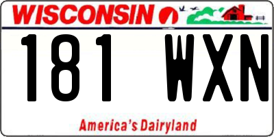 WI license plate 181WXN