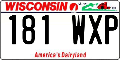WI license plate 181WXP