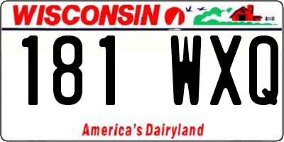 WI license plate 181WXQ