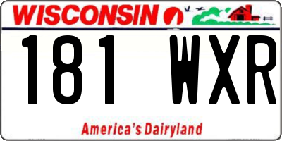 WI license plate 181WXR