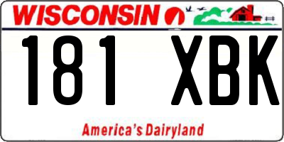 WI license plate 181XBK