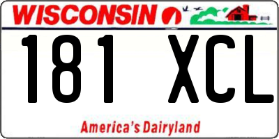 WI license plate 181XCL
