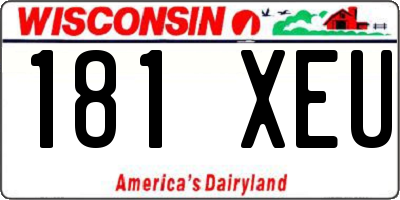 WI license plate 181XEU