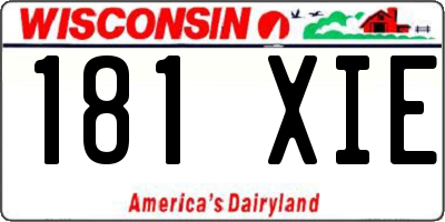 WI license plate 181XIE