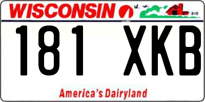 WI license plate 181XKB