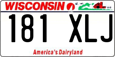 WI license plate 181XLJ