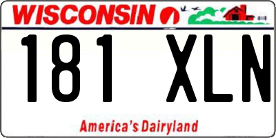 WI license plate 181XLN