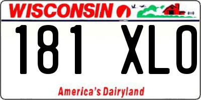 WI license plate 181XLO