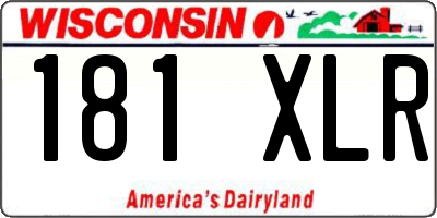 WI license plate 181XLR