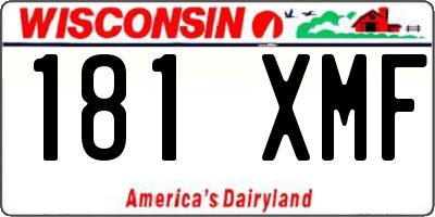 WI license plate 181XMF