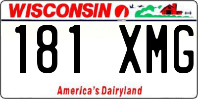 WI license plate 181XMG