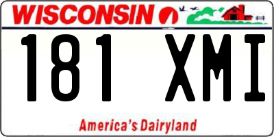WI license plate 181XMI