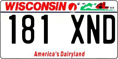 WI license plate 181XND