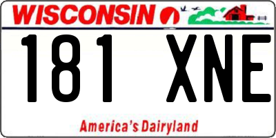 WI license plate 181XNE