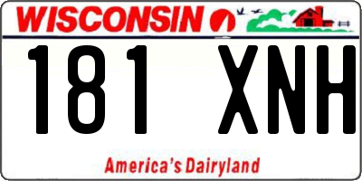 WI license plate 181XNH