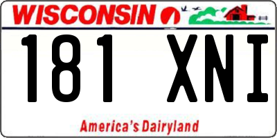 WI license plate 181XNI