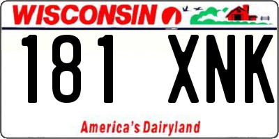 WI license plate 181XNK