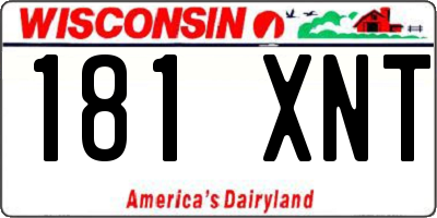 WI license plate 181XNT