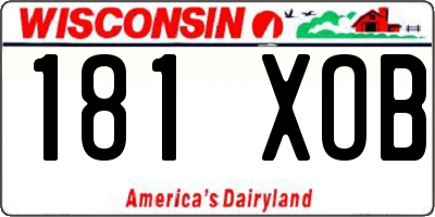 WI license plate 181XOB
