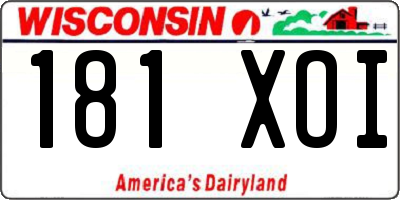 WI license plate 181XOI