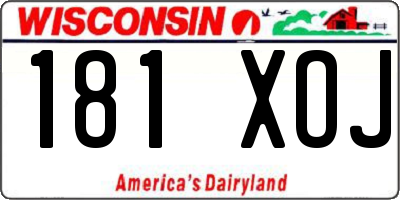 WI license plate 181XOJ