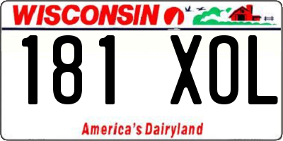 WI license plate 181XOL
