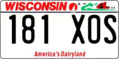 WI license plate 181XOS