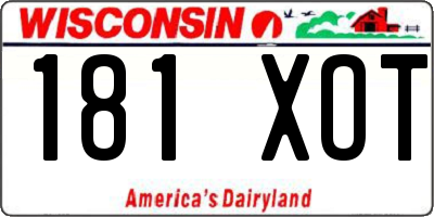 WI license plate 181XOT
