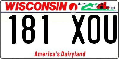 WI license plate 181XOU