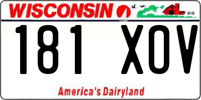 WI license plate 181XOV