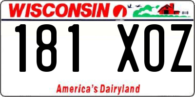 WI license plate 181XOZ