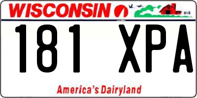 WI license plate 181XPA