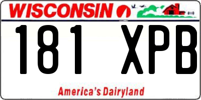 WI license plate 181XPB
