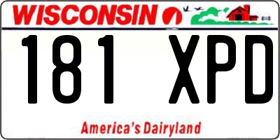 WI license plate 181XPD