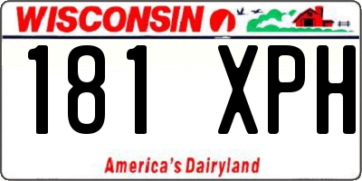 WI license plate 181XPH