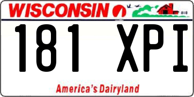 WI license plate 181XPI
